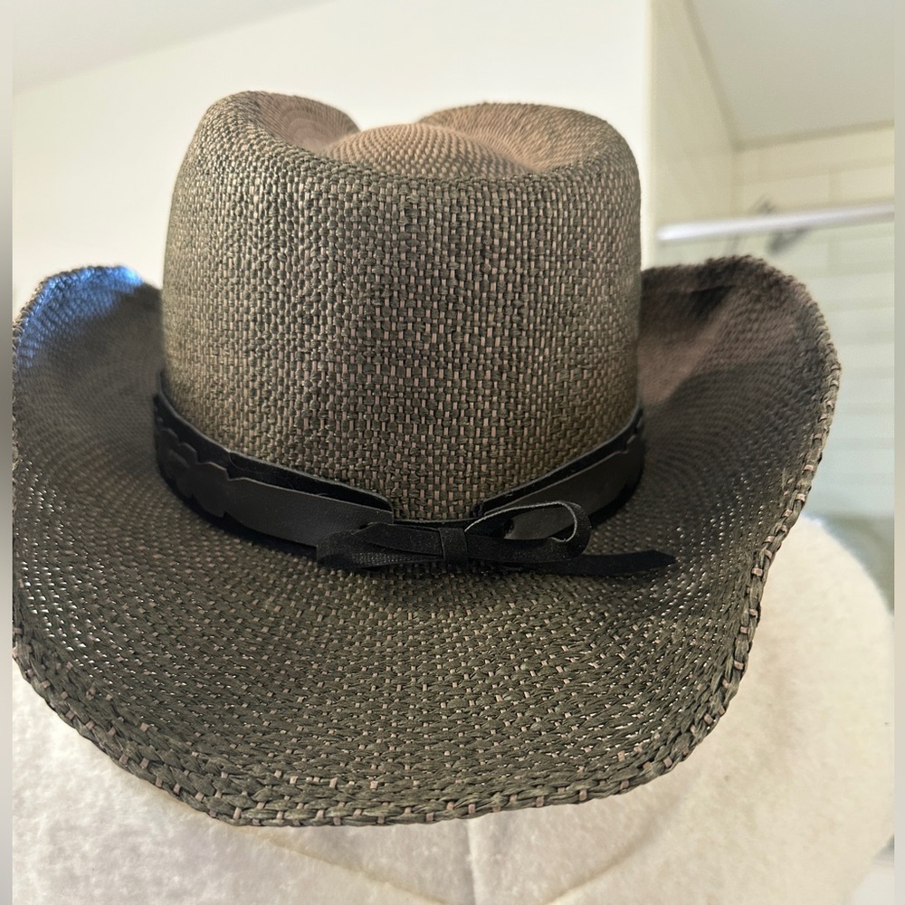 Dark Grey/Black Western Style Hat with Black Decorative Band - Picture 4 of 8